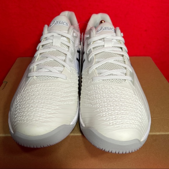 Asics Court Speed FF SAMPLE PAIR Men's Size 9 Running Shoes White Silver - Picture 6 of 12